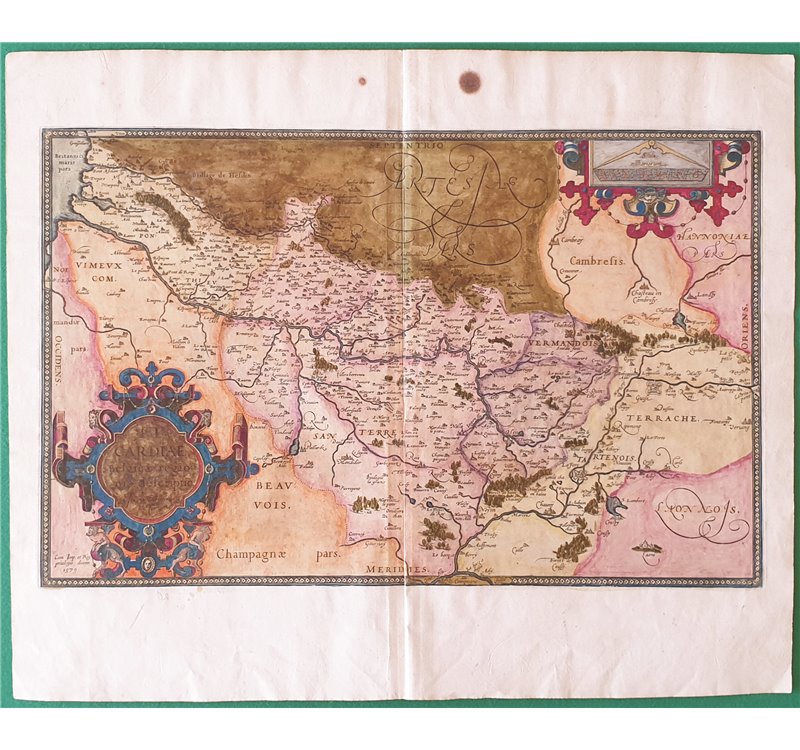 Map Mappa dei Paesi Bassi meridionali “Picardiae Belgicae Regionis Descriptio” - XVI secolo (1579) Johannes Surhon (edit. A. Ort