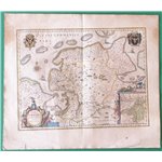 Mappa / Map Frisia Orientale “Typus Frisiae Orientalis” - Ubbo Emmius - Willem Blaeu (Amsterdam) - XVII secolo. La carta mostra 