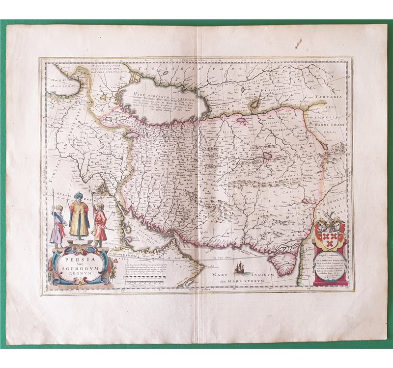 Mappa / Map Frisia Orientale “Typus Frisiae Orientalis” - Ubbo Emmius - Willem Blaeu (Amsterdam) - XVII secolo. La carta mostra 