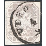 Lombardo Veneto - 1863 - Francobolli per giornali Stemma austro-ungarico (1,05 s.) bruno grigio, n° 11. Cert.: IC. Cat. € 250 (U