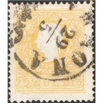 Lombardo Veneto - 1859 - Francesco Giuseppe 2 s. giallo 2° tipo, n° 28. Firm.: Chia - ED. Cert.: IC. Cat. € 200 (U)