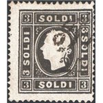Lombardo Veneto - 1859 - Francesco Giuseppe 3 s. nero 2° tipo, n° 29. Cert.: IC. Cat. € 250 (U)