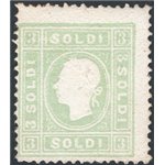 Lombardo Veneto - 1862 - Francesco Giuseppe 3 s. verde azzurrognolo, n° 35a. Cert.: IC. Cert.: Biondi. Cat. € 2.000 (*)