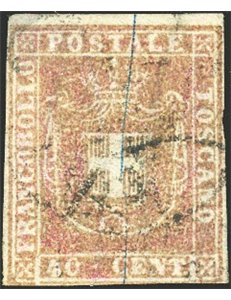 Toscana - 1860 - Governo Provvisorio 40 c. carminio, n° 21. Cert.: Biondi. Cat. € 650 (U)