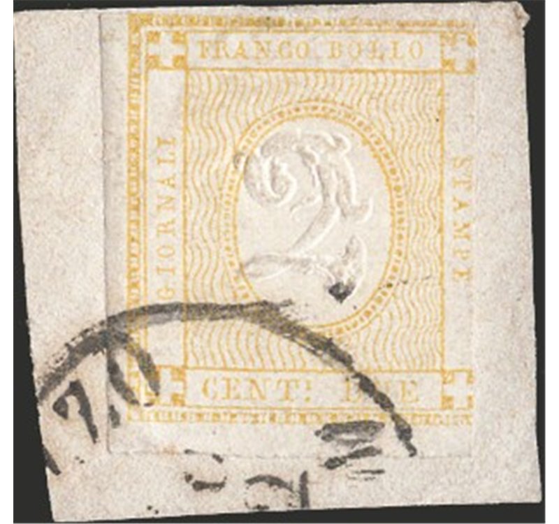 1862 - Cifra in rilievo 2 c. bistro, n° 10. Cert.: IC. Cat. € 190 (Fr).
