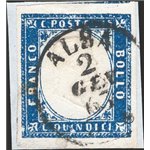 1863 - Vittorio Emanuele 15 c. azzurro, n° 11. Cat. € 110 (Fr).