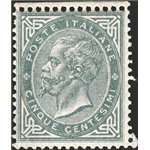 1863 - Vittorio Emanuele 15 c. grigio verde tiratura di Londra, n° L16 con discreta centratura. Cert.: Biondi. Cat. € 7.000 (**)