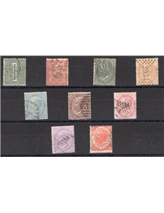 1865 - Vittorio Emanuele la serie n° T14/T22 + L18. Cat. € 265 (U)