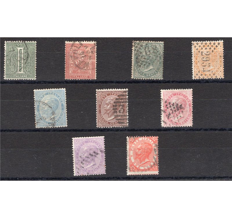 1865 - Vittorio Emanuele la serie n° T14/T22 + L18. Cat. € 265 (U)