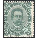 1889 - Umberto I 45 verde oliva, n° 46. Cert.: RD. Cat. € 1.100 (*)