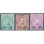 1890/91 - Umberto I, serie n° 56/58. Firm.: AD - ED - Chia. Cert.: IC. Cat. € 1.385 (**)