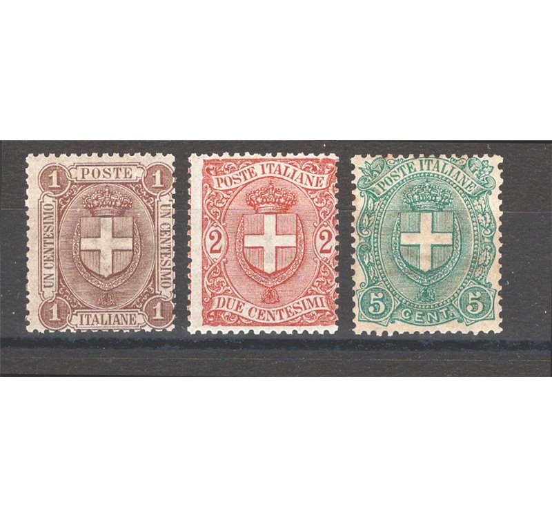 1896/97 - Stemma, serie n° 65/67. Cat. € 97 (**)