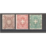 1896/97 - Stemma, serie n° 65/67. Cat. € 97 (**)
