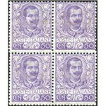 1901 - Floreale 50 c., n° 76 in quartina di ottima qualità. Cert.: ED. Cat. € 18.000++ (**)