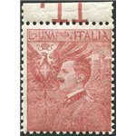 1905 - Saggio Michetti 1 £ carminio bordo di foglio. Cert.: Biondi (**)