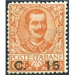 1901 - Floreale 15 c. su 20 arancio, n° 79 con ottima centratura. Cert.: Biondi. Cat. € 1.125 (**)
