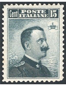 1906 - Vittorio Emanuele 15 c. grigio nero, n° 80 con ottima centratura. Firm.: Chia. Cert.: IC. Cat. € 1.400 (**)