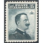 1906 - Vittorio Emanuele 15 c. grigio nero, n° 80 con ottima centratura. Firm.: Chia. Cert.: IC. Cat. € 1.400 (**)
