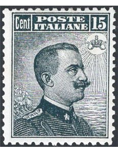 1909 - Michetti 15 c. stampa tipografica, n° 86. Cert.: IC. Cat. € 1.250 (**)