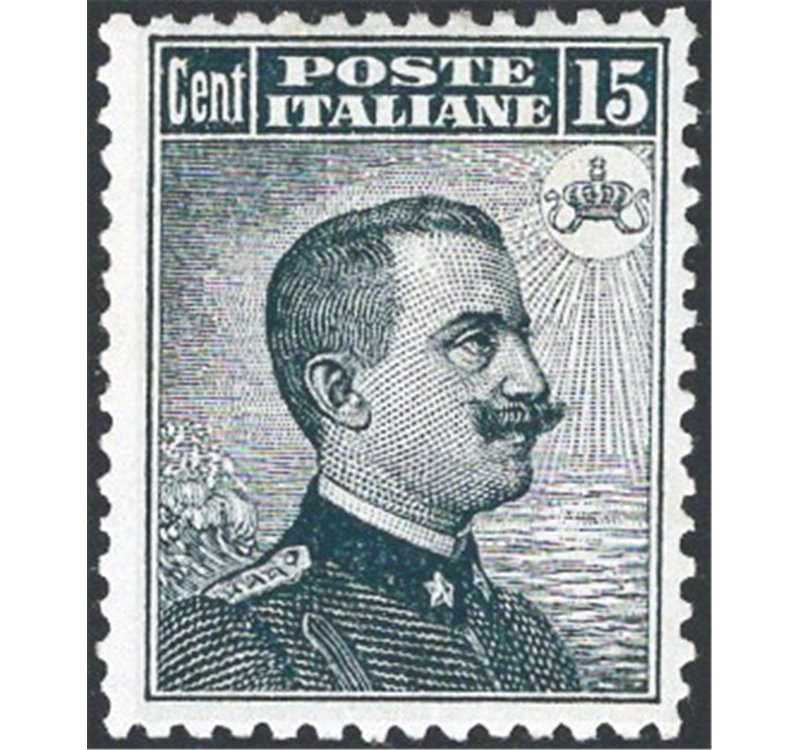 1909 - Michetti 15 c. stampa tipografica, n° 86. Cert.: IC. Cat. € 1.250 (**)