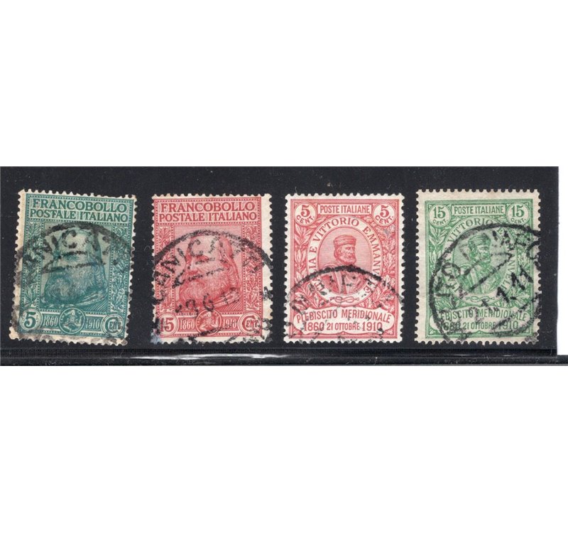 1910 - Garibaldi, serie n° 87/90. Cert.: IC. Cat. € 525 (U)
