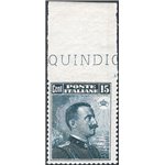 1911 - Michetti 15 c. grigio nero, n° 96f non dent. in alto con bordo di foglio completo. Cert.: IC. Cat. € 600 (**)