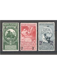 1913 - Unità d'Italia, serie n° 99/101 con ottima centratura. Cat. € 125 (**)