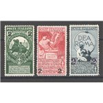 1913 - Unità d'Italia, serie n° 99/101 con ottima centratura. Cat. € 125 (**)