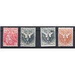 1915/16 - Pro Croce Rossa, serie n° 102/5. Cert.: IC. Cat. € 250 (**)