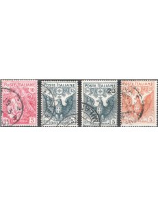 1915/16 - Pro Croce Rossa, serie n° 102/5. Cat. € 165 (U)