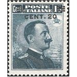 1916 - Michetti 20 c. su 14 grigio nero, n° 106. Cat. € 65 (**)