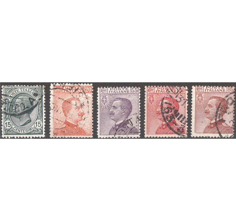 1917/20 - Vittorio Emanuele, serie n° 108/12. Cat. € 100 (U)