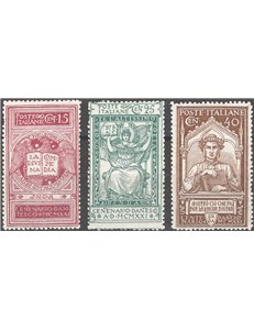 1921 - Dante, serie n° 116/18. Cat. € 70 (**)