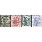 1921 - Vittoria dent. 14x13¼, serie n° 119b/122b. Cat. € 35 (U)