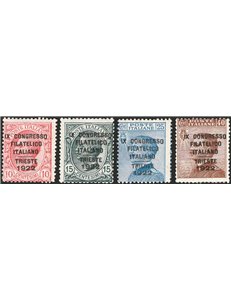 1922 - Congresso Filatelico, serie n° 123/26. Cert.: IC. Cert.: AD. Cat. € 4.500 (**)