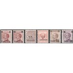 1923/27 - Vittorio Emanuele soprast., serie n° 135/40. Cat. € 175 (**)