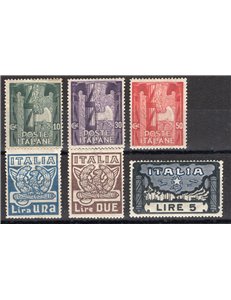 1923 - Marcia su Roma, serie n° 141/46 con ottima centratura. Cert.: Biondi. Cat. € 1.050 (**)