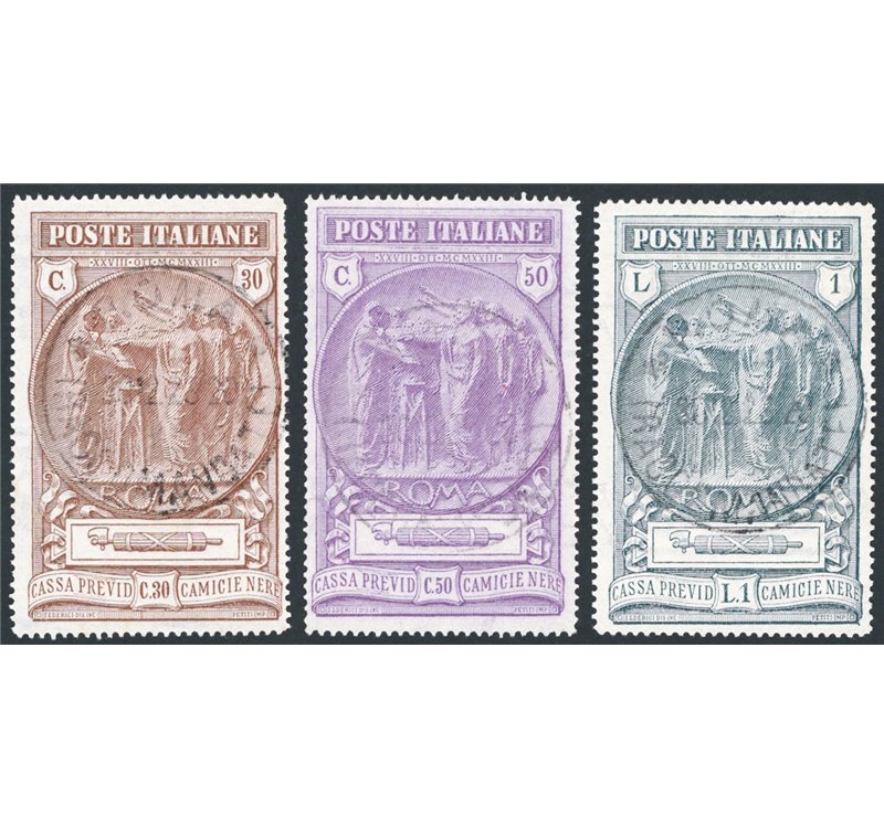 1923 - Camicie Nere, serie n° 147/49. Cert.: IC. Cat. € 750 (U)