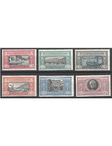 1923 - Manzoni, serie n° 151/56. Cert.: IC. Cat. € 3.500 (**)