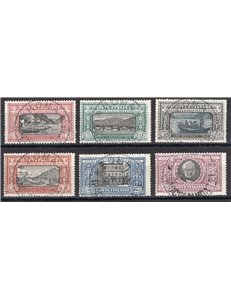 1923 - Manzoni, serie n° 151/56 con annulli originali di Roma del 30/12/1923 in data di validità. Cert.: IC.  Cat. € 9.000 (U)