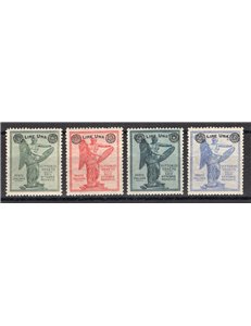 1924 - Vittoria soprast., serie n° 158/61 con ottima centratura. Cert.: Biondi. Cat. € 900 (**)