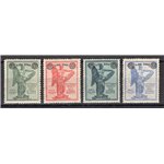 1924 - Vittoria soprast., serie n° 158/61 con ottima centratura. Cert.: Biondi. Cat. € 900 (**)