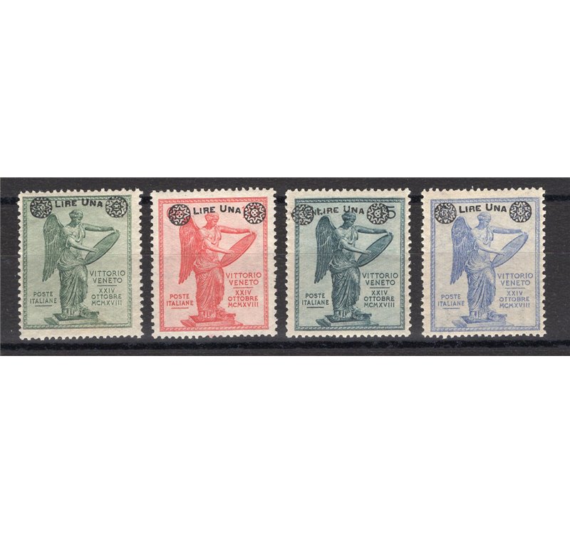 1924 - Vittoria soprast., serie n° 158/61. Cert.: Biondi. Cat. € 300 (**)