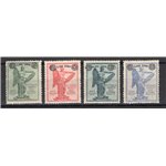 1924 - Vittoria soprast., serie n° 158/61. Cert.: Biondi. Cat. € 300 (**)