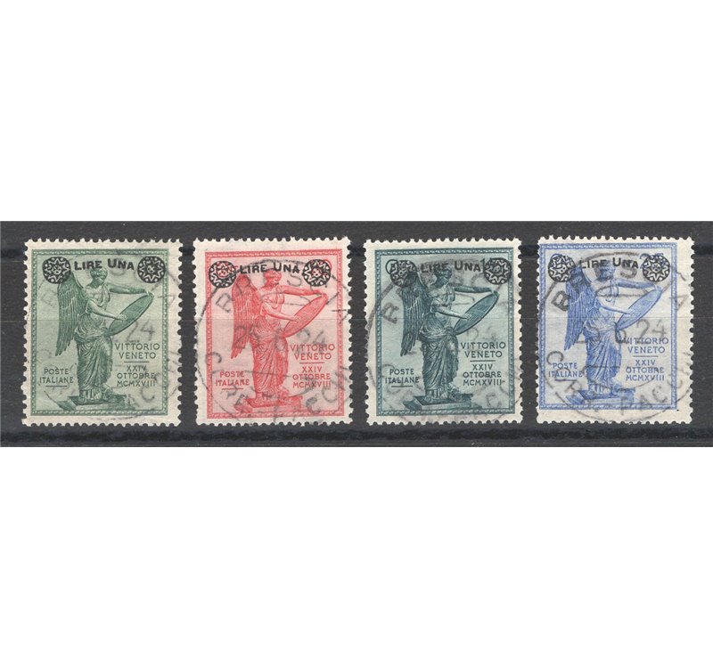 1924 - Vittoria soprast., serie n° 158/61. Cert.: IC. Cat. € 2.200 (U)