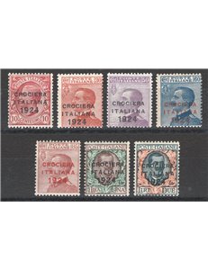 1924 - Crociera Italiana, serie n° 162/68. Cert.: IC. Cat. € 400 (**)