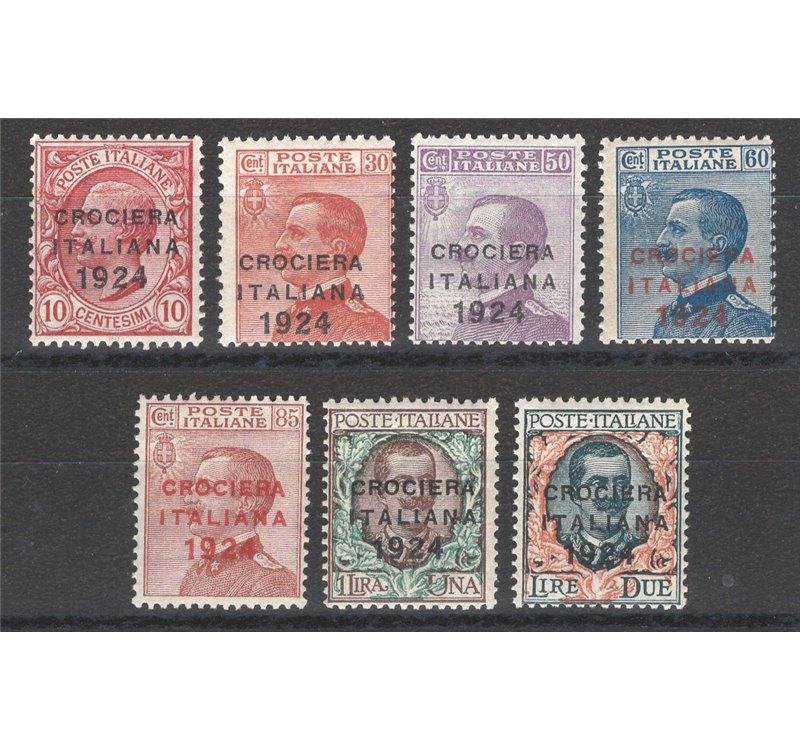 1924 - Crociera Italiana, serie n° 162/68. Cert.: IC. Cat. € 400 (**)