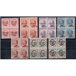 1924 - Crociera Italiana, serie n° 162/68 in quartina. Cert.: Biondi. Cat. € 2.000 (**)