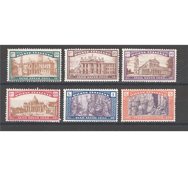1924 - Anno Santo, serie n° 169/74. Cat. € 125 (**)