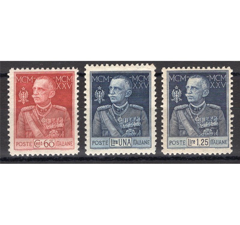 1925/26 - Giubileo dent. 11, serie n° 189/91. Cert.: IC. Cat. € 600 (**)